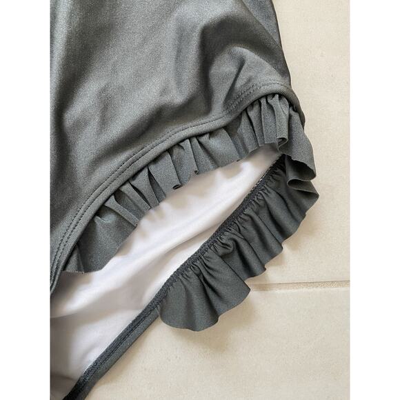 Cupshe Swim One Piece Swimsuit Plunge Flutter Scoop Back Swimwear - Picture 5 of 9